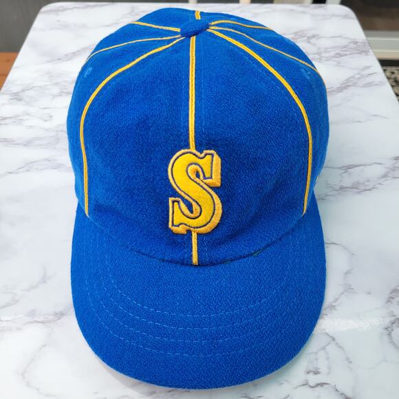 Nike Seattle Mariners Vintage Griffey Style Fitted Hat Baseball Cap 7 1/4 - Picture 1 of 14
